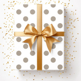 Taupe Beige Brown Polka dots Mönster Presentpapper