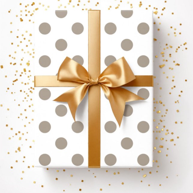 Taupe Beige Brown Polka dots Mönster Presentpapper (Taupe Beige Brown Polka Dots Pattern Wrapping Paper)