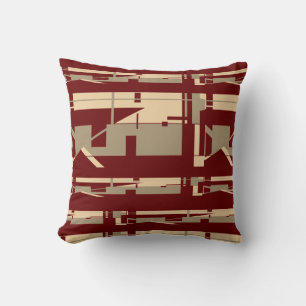 Taupe Beige Burgundy Southwest Art look Mosaics Kudde