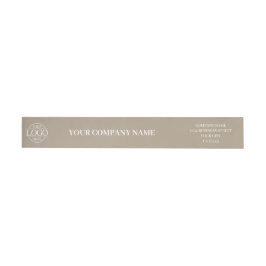 Taupe Beige Custom Simple Business Logo Branded Etikettband