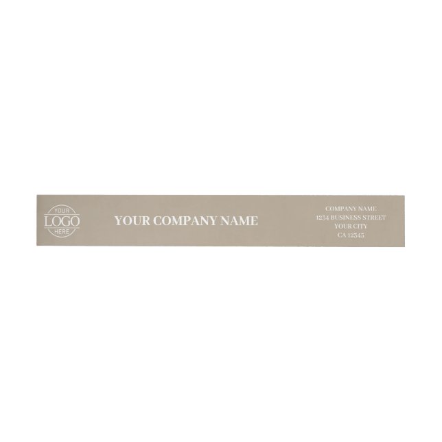 Taupe Beige Custom Simple Business Logo Branded Etikettband (Individual)