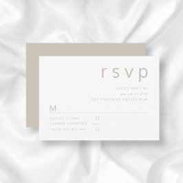 Taupe Beige minimalistisk typografi Bröllop OSA Kort