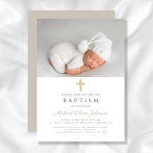 Taupe Beige Modern Religiösa Kor Photo Baptism