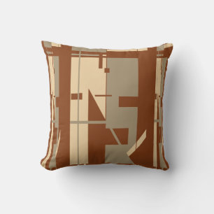 Taupe Beige på Rust Southwest look Mosaic Motif Kudde