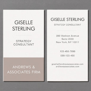 Taupe Beige Professionell Corporate Modern Elegant Visitkort
