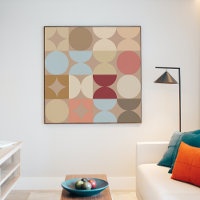 Taupe Beige Rosa Light Blue Retro Art