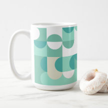 Taupe Beige Teal Blue Mint Grönt Circles Mönster