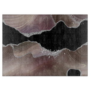 Taupe & Black Agate Silver Glitter Ligcape