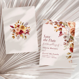 Taupe Blommig Bröllop Elegant Neutral Spara Datumet