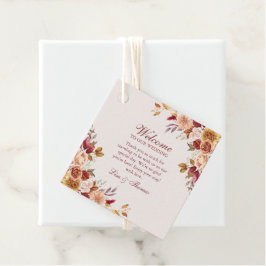 Taupe Blommig Bröllopspresent Tag Elegant Tack Gåvor Etiketter