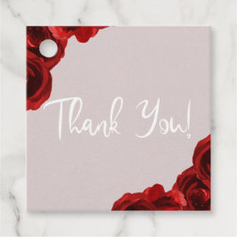 Taupe Blush Röda Vattenfärgrosor Modern Bröllop Gåvor Etiketter