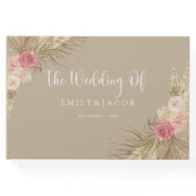 Taupe Boho Blommigt Bröllop