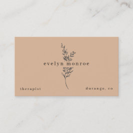 Taupe Botanical Simple Modern Visitkort