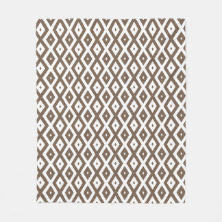 Taupe brown and white diamond pattern fleecefilt