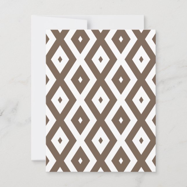 Taupe brown and white diamond pattern OSA kort (Framsida)