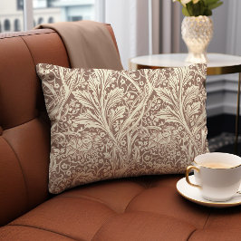Taupe Brown Arcadia William Morris Hawthorn Lumbarkudde