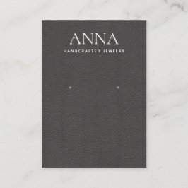 Taupe Brown Leather Earring Visning Visitkort