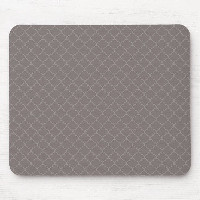 Taupe Brown Moroccan Quatrefoil Mönster Musmatta (Framsidan)