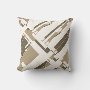 Taupe Brown Slanted Linjer Shapes Southwest look Kudde