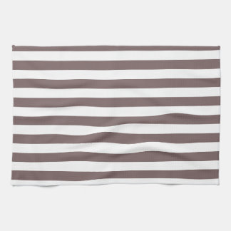 Taupe Brown & White Rand; Stripe Kökshandduk
