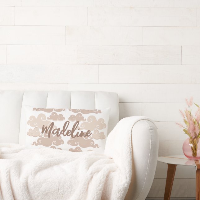 Taupe Brun Chinoiseri Molnnamn Lumbarkudde (Soffa)