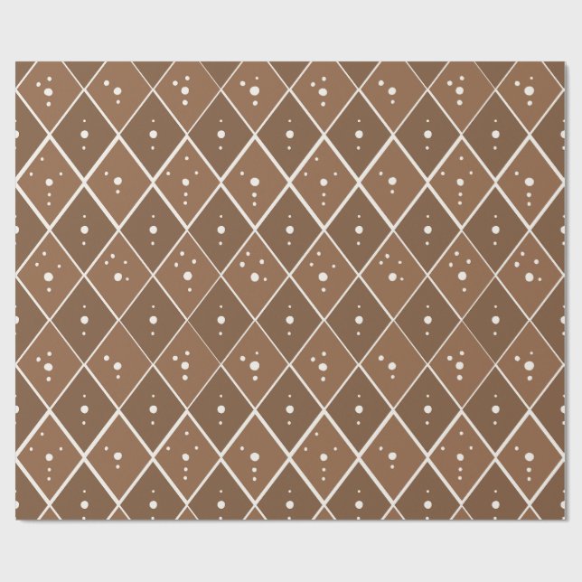Taupe Brun Diamant Modern Skandinavisk Presentpapper (Platt)