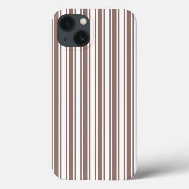 Taupe brun och vit candy stripes Case-Mate iPho (Baksida)