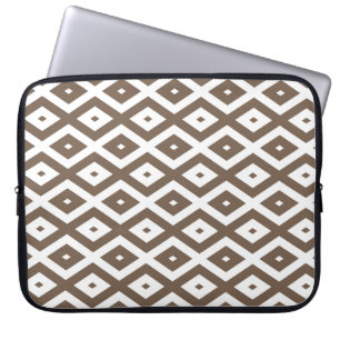 Taupe brun och vit diamant mönster laptop fodral