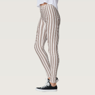 Taupe brun och vit kandy rand leggings