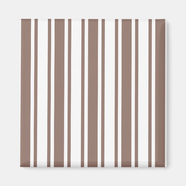 Taupe brun och vit kandy rand magnet (Framsidan)