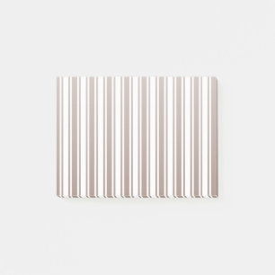 Taupe brun och vit kandy rand post-it block