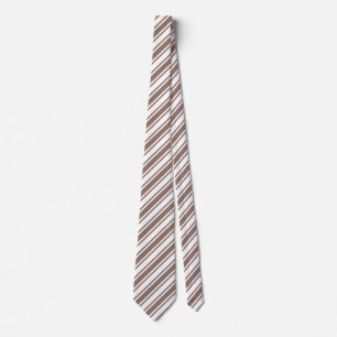 Taupe brun och vit kandy rand slips