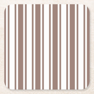Taupe brun och vit kandy rand underlägg papper kvadrat