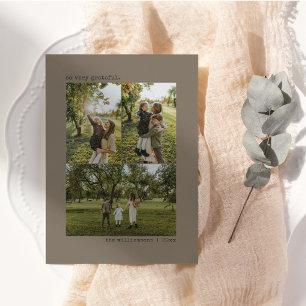 Taupe Brun Tacksam Thanksgiving 4 Foto Collage Julkort