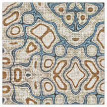 Taupe Brun Tealblå Bali Batik Stil Mönster