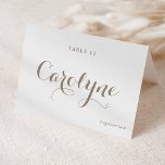 Taupe Calligraphy Bröllop Meal Choal Place Bordsnummer<br><div class="desc">Öka din bröllopsmottagning med våra vackra, anpassade taupe bröllop-platskort, designade för att göra din speciella dag mer personlig. De har modern svart kalligrafi och hjärtaccent. Lägg till gästernas namn, deras val av måltid, bröllop-datum eller ett speciellt budskap. Omvandla din mottagning bord till en fantastisk visning av personanpassning och kärlek med...</div>