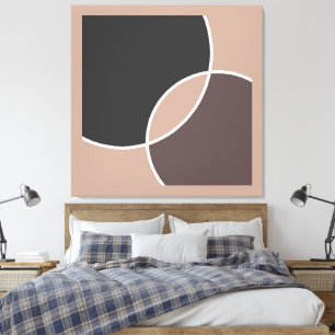 Taupe Circles Canvastryck