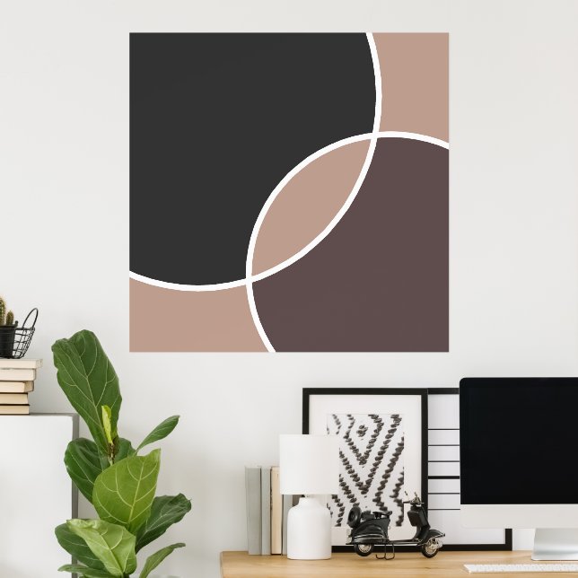 Taupe Circles Poster (Hemmakontoret)
