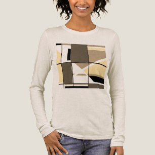 Taupe Cream Brown MCM Titta geometrisk Abstrakt T Shirt