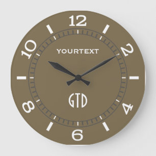Taupe Decor Dial Enkel Personlig Stor Klocka