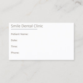 Taupe Dental Appointment Card One Line Tidsbeställning Kort