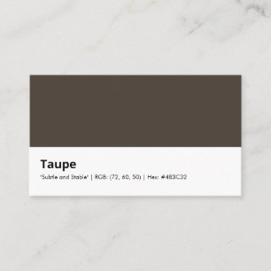 Taupe "Diskret och stabilt" Visitkort