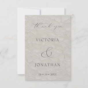 Taupe Elegant Script Foto Bröllop Tack Kort