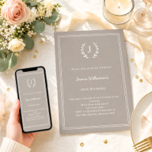 Taupe elfenbensfärgad monogram krans minimalistisk