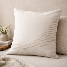 Taupe Flowing Lines Throw Pillow Kudde