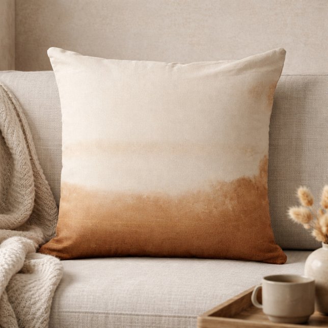Taupe Gold Stripe Throw Pillow Kudde (A structured taupe stripe and gentle gold linework bring calm order to layered neutral rooms.)