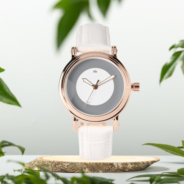 Taupe grått initialer personlig eWatch Watch Watch Armbandsur (Skapare uppladdad)