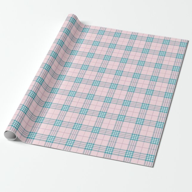 Taupe Grått och Cream Bra Tartan Play Presentpapper (Utrullad)