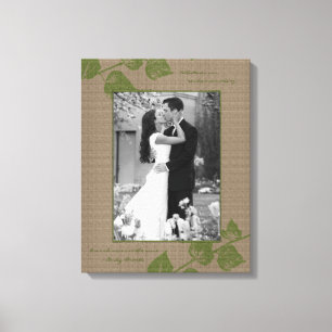 Taupe Grönt Löv Porträtt Photo Template Bild