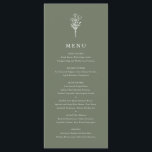 Taupe-Grönten: Minimalistisk Blommigt Bouquet Bröl Meny<br><div class="desc">Det här anpassadets minimalistiska bröllop-menykort har en modern blommigt bouquet-linjekonst i en taupe grönt. Anpassa genom att lägga till ett datum och ett måltidsval. Detta minimalistiska menykort för blommigt är perfekt för bröllop,  babyduschar,  möhippor,  födelsedagar och mycket annat.</div>